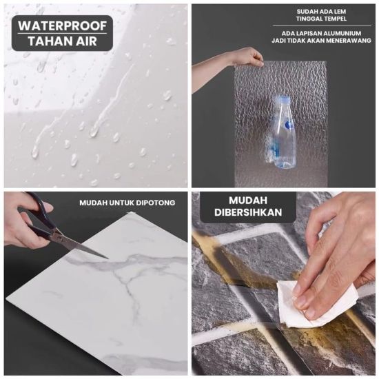 2 PC మార్బుల్ ఫ్లోర్ పీల్ మరియు స్టిక్ టైల్స్ PVC వాటర్‌ప్రూఫ్ సెల్ఫ్-అడెసివ్ వినైల్ ఫ్లోరింగ్ స్టిక్కర్ వాల్ బ్యాక్‌స్ప్లాష్ టైల్స్ ఫర్ బాత్రూమ్ బెడ్‌రూమ్ కిచెన్ లివింగ్ రూమ్ హోమ్ (JIL-58T (12"x24") క్రీమ్) యొక్క చిత్రం