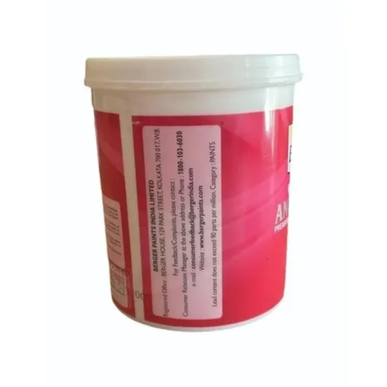 1లీటర్ బెర్గర్ వెదర్ కోట్ యాంటీడస్ట్ ఎక్స్‌టీరియర్ ఎమల్షన్ పెయింట్, ప్యాకేజింగ్ యొక్క చిత్రం