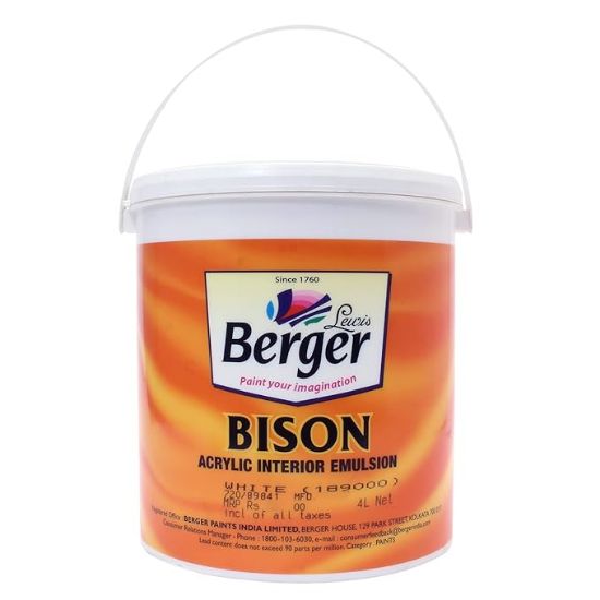 బెర్గర్ బైసన్ ఎమల్షన్ వైట్ 4లీటర్ యొక్క చిత్రం