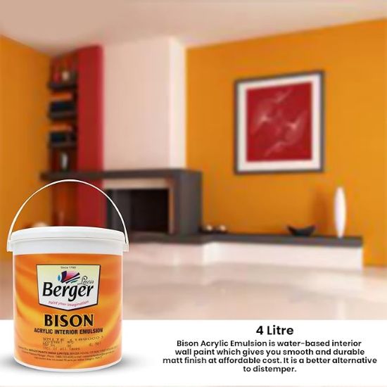 బెర్గర్ బైసన్ ఎమల్షన్ వైట్ 4లీటర్ యొక్క చిత్రం