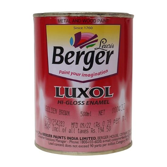 బెర్గర్ లక్సోల్ హై గ్లోస్ ఎనామెల్-గోల్డెన్ బ్రౌన్ 500Ml యొక్క చిత్రం