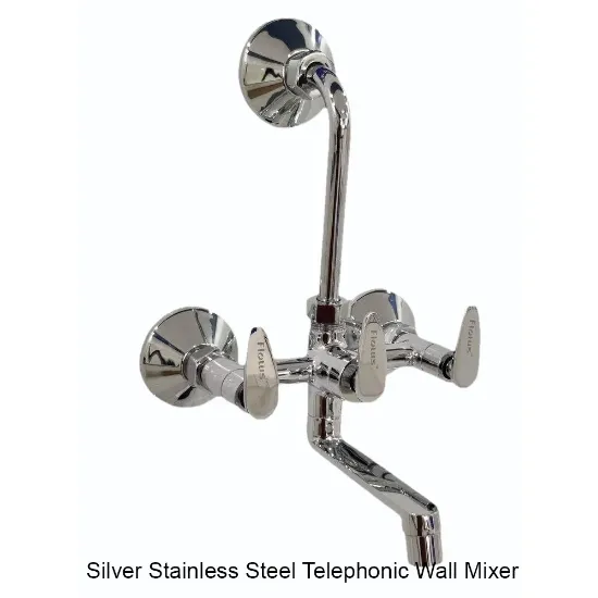 సిల్వర్ స్టెయిన్‌లెస్ స్టీల్ టెలిఫోనిక్ వాల్ మిక్సర్, బాత్రూమ్ ఫిట్టింగ్ కోసం ₹ 2,500/పీస్ యొక్క చిత్రం