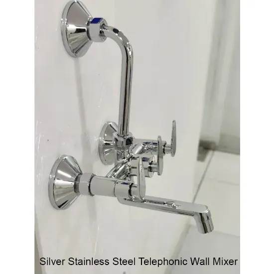 సిల్వర్ స్టెయిన్‌లెస్ స్టీల్ టెలిఫోనిక్ వాల్ మిక్సర్, బాత్రూమ్ ఫిట్టింగ్ కోసం ₹ 2,500/పీస్ యొక్క చిత్రం