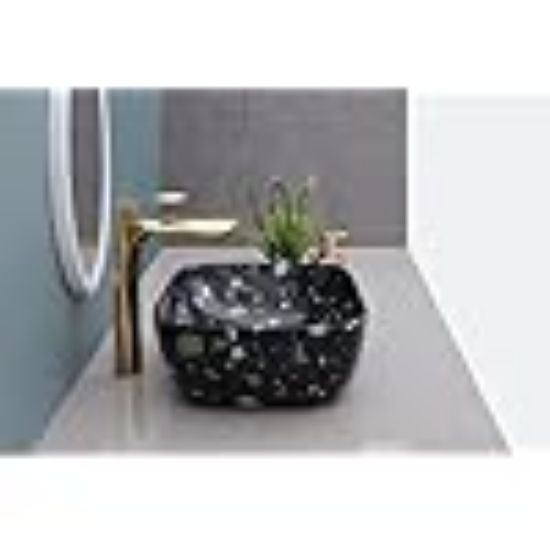 HISRE సిరామిక్ టేబుల్‌టాప్ వాష్‌బేసిన్/బాత్రూమ్ బేసిన్ సింక్/బాత్రూమ్ కోసం బేసిన్/రెస్టారెంట్, హోటల్ కోసం వాష్ బేసిన్ యొక్క చిత్రం