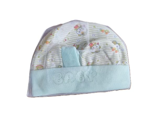 నవజాత శిశువు టోపీ, చేతి తొడుగులు మరియు బూటీల సెట్" యొక్క చిత్రం