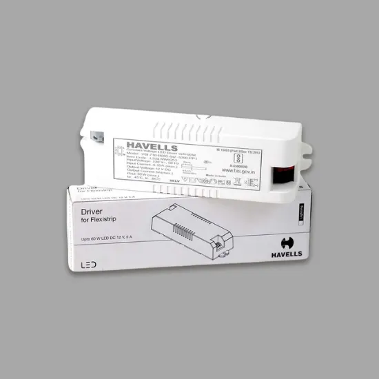 60W స్ట్రిప్ కోసం హావెల్స్ స్థిరమైన వోల్టేజ్ డ్రైవర్ 12V 5 Amp | LED లైట్ డ్రైవర్ | తక్కువ వేడి | స్ట్రిప్ LED డ్రైవర్ | LED లకు నమ్మదగిన శక్తి | పారిశ్రామిక అప్లికేషన్ యొక్క చిత్రం
