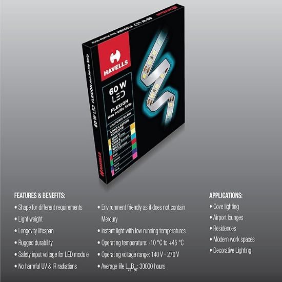 హావెల్స్ ఫ్లెక్షన్ ప్రొఫైల్ స్ట్రిప్ 60W 240D W యొక్క చిత్రం