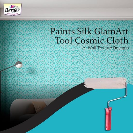బెర్జర్ పెయింట్స్ సిల్క్ గ్లామ్ ఆర్ట్ టూల్ – కోస్మిక్ క్లాత్ టెక్స్చర్ రోలర్ (9 ఇంచులు) యొక్క చిత్రం
