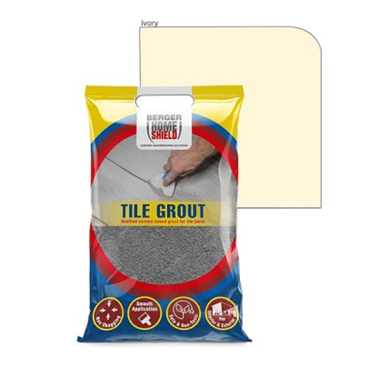 బెర్గర్ పెయింట్స్ హోమ్ షీల్డ్ టైల్ గ్రౌట్ (ఐవరీ, 1 కేజీ) యొక్క చిత్రం