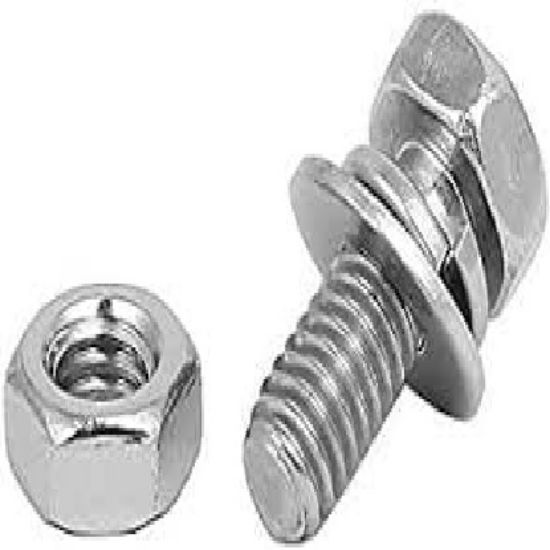 1/4"inch x 1 1/4 inch (30 mm / 3 cm) Stainless steel 202 grade Hexagonal Head Bolts, nut and washers- 2 Nos యొక్క చిత్రం