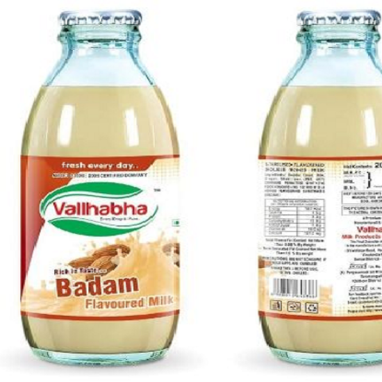 VALLABHA Fresh and Healthy Flavored Milk GLASS BOTTLE 180ML -BADAM యొక్క చిత్రం