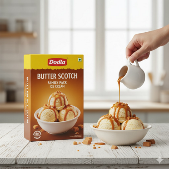 Dodla Butterscotch Ice Cream  family pack, 700 ml యొక్క చిత్రం